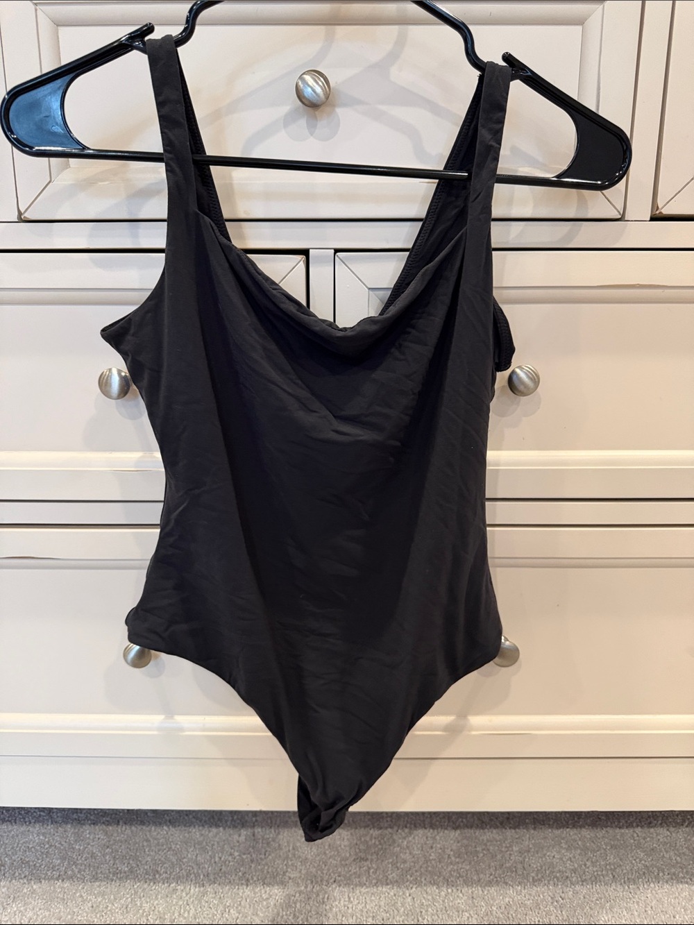 SKIMS Black square Neck Bodysuit worn once